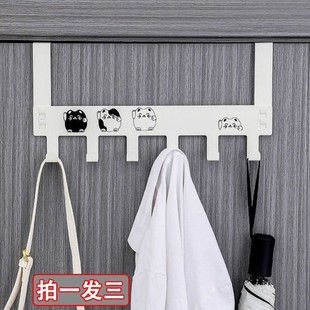 玄关入户挂架无痕门后挂钩家用免打孔卧室置物架子壁挂连排挂衣架