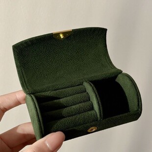 精致便携迷你首饰收纳盒女出差旅行防氧化戒指珠宝轻奢绒布饰品盒