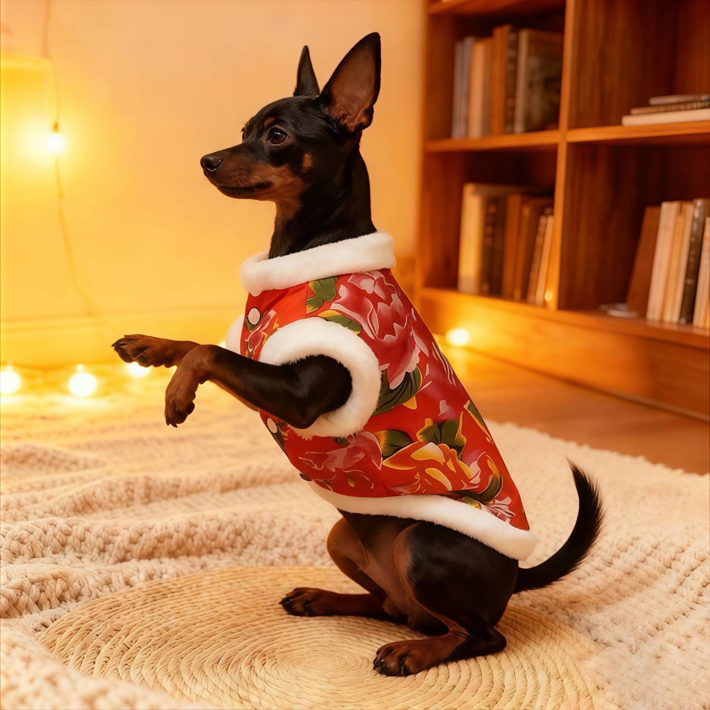 小鹿犬衣服小型犬狗狗衣服东北花棉袄秋冬季加厚防寒保暖幼犬马甲