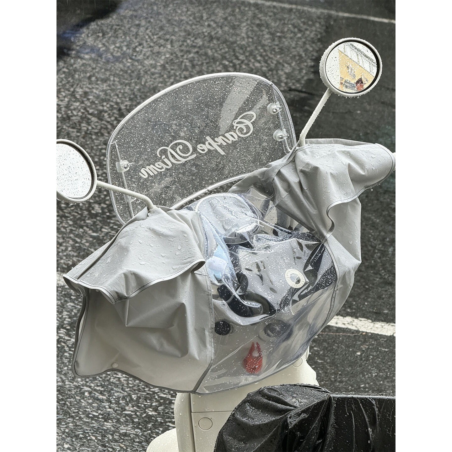 电动车车头防雨罩透明摩托车踏板电瓶车保护罩防尘拉链中控防护罩