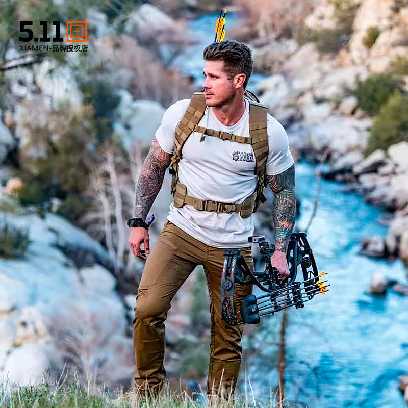 美国5.11全棉透气短袖战术T恤41280印花圆领夏季透气511户外运动