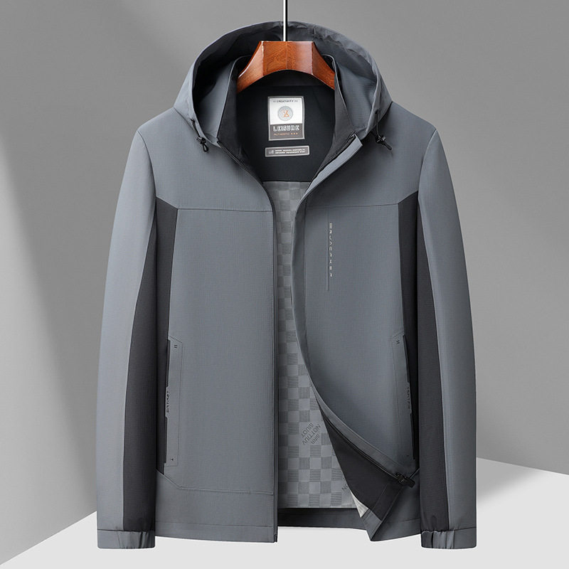 恒源祥男款连帽夹克风衣工装宽松休闲外套时尚拼色脱卸帽立领茄克,男装,夹克,淘宝优惠券,粉丝福利购,淘宝优惠卷