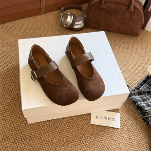 女2025秋冬新款 复古浅口玛丽珍鞋 森系软底两 老板娘自留 香港潮鞋