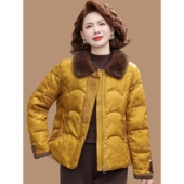 羽绒棉服新款 恒源祥新中式 妈妈冬装 中老年人国风保暖棉衣外套女短