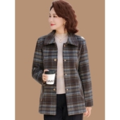 中年妈妈秋冬大衣西装 恒源祥2025新款 中老年女春秋外套时尚 洋气格