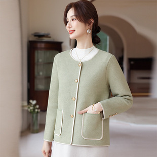 秋冬新款 针织小外套中年女装 上衣外搭 2025妈妈秋装 恒源祥官方正品