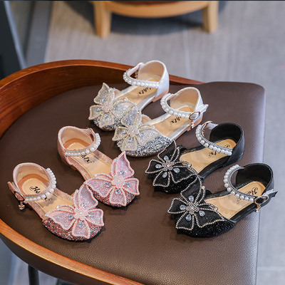 Summer girls' sandals, bow princess shoes, baby soft sole,