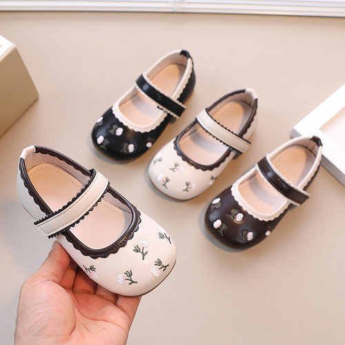 Children's Leather Shoes Spring Girls' Soft soled baby shoes