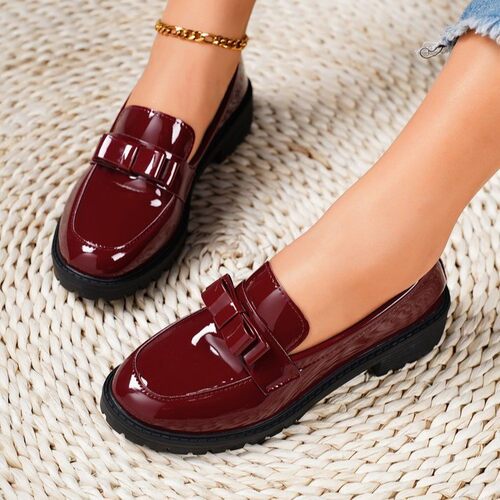 Large size women's small leather shoes, flat shoes, single