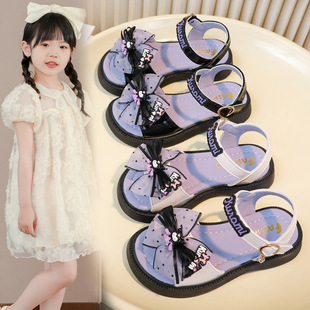 soft girl Girls summer bow Kuromi butterfly sandals soled