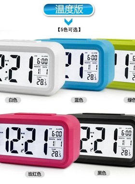 Digital Alarm LED Clock闹钟snooze Control Backlight Calendar
