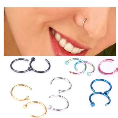 Nose ring steel gold black blue purple green piercing orname