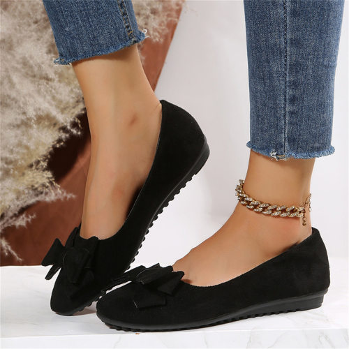 Soft sole knot anti slip large casual women shoes, shallow