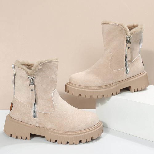 Snow boots for women in winter with fleece, warm boots,