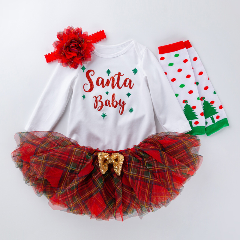 Christmas Children's Wear Christmas Tree - Months Baby dress