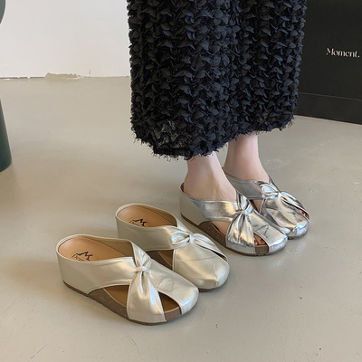 Thick soled Inner Height Increasing Boken Shoes Half Sandals