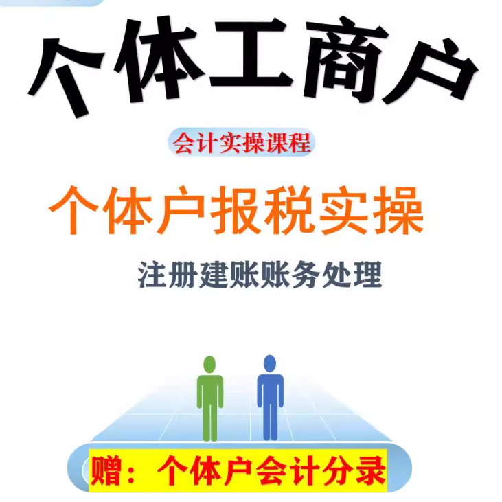 个体工商户注册建账纳税申报零基础个体户零基础会计学习视频课程