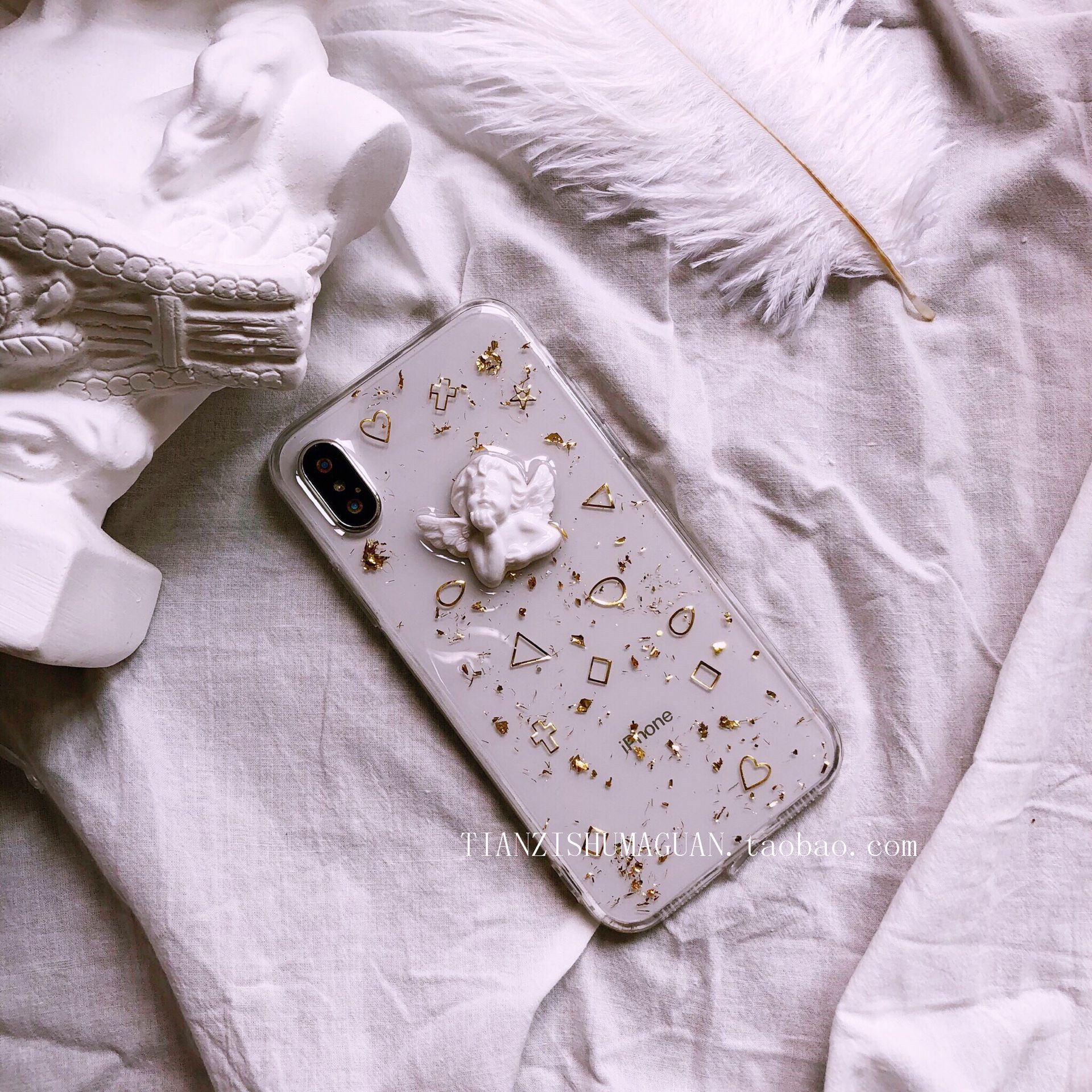 高档iPhoneXS呼吸声极高巴洛克小天使滴胶手机壳苹果8华为p20/p30在类目 3C数码配件, 手机配件, 手机保护套/壳中 - 来自Buy2taobao.com提供专业的淘宝代购服务