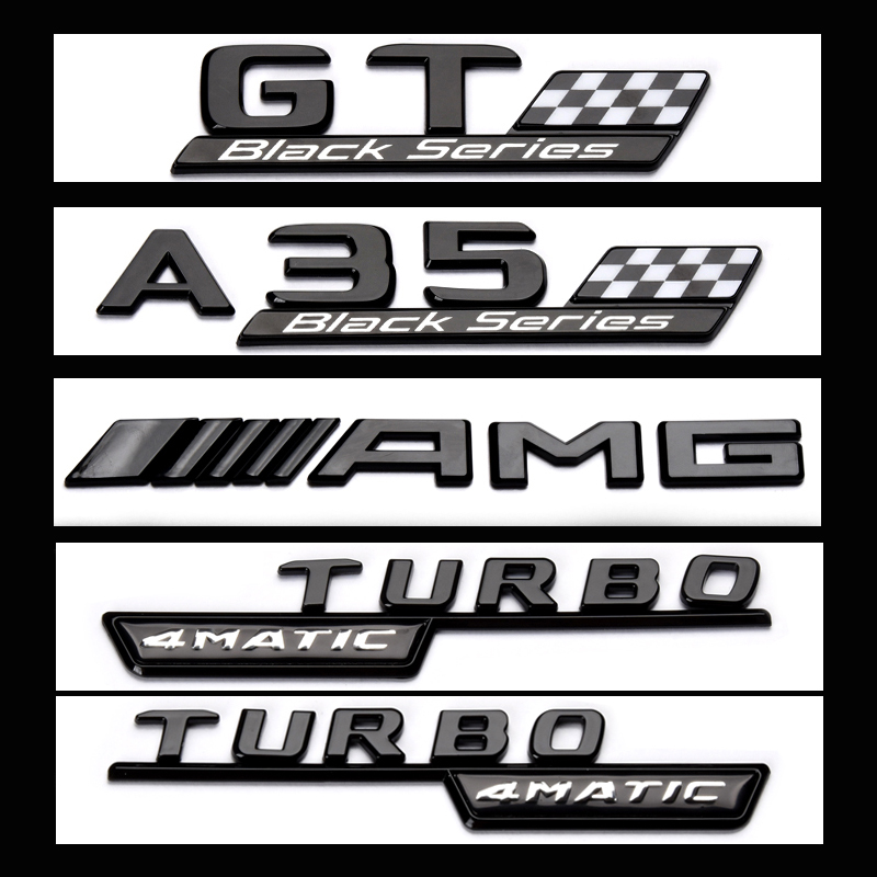 奔驰改装车标a35l黑色字母