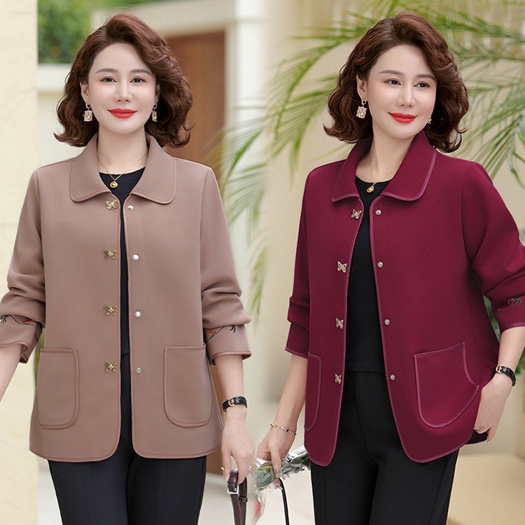 恒源祥结婚衣服妈妈秋装礼服短款风衣中年气质喜婆婆婚宴装外套订