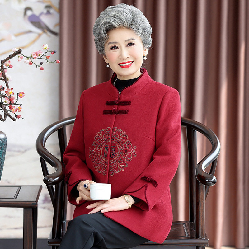 恒源祥奶奶春秋生日唐装老年人女秋装毛呢外套老太太妈妈本命年结,男装,唐装,淘宝优惠券,粉丝福利购,淘宝优惠卷