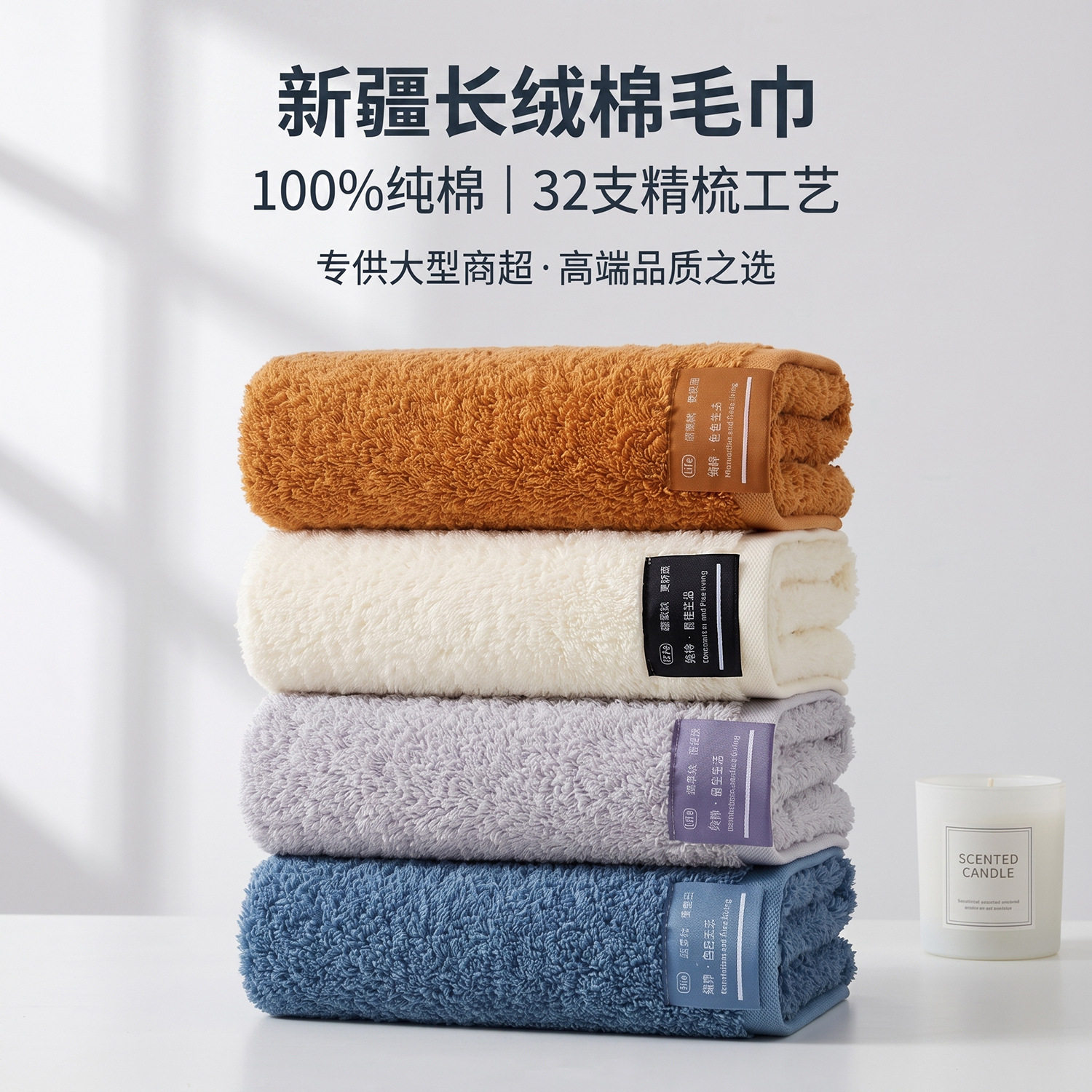 德国精工毛巾全棉a类长绒棉加大40*80cm柔软洗澡洗脸成人家用跨境