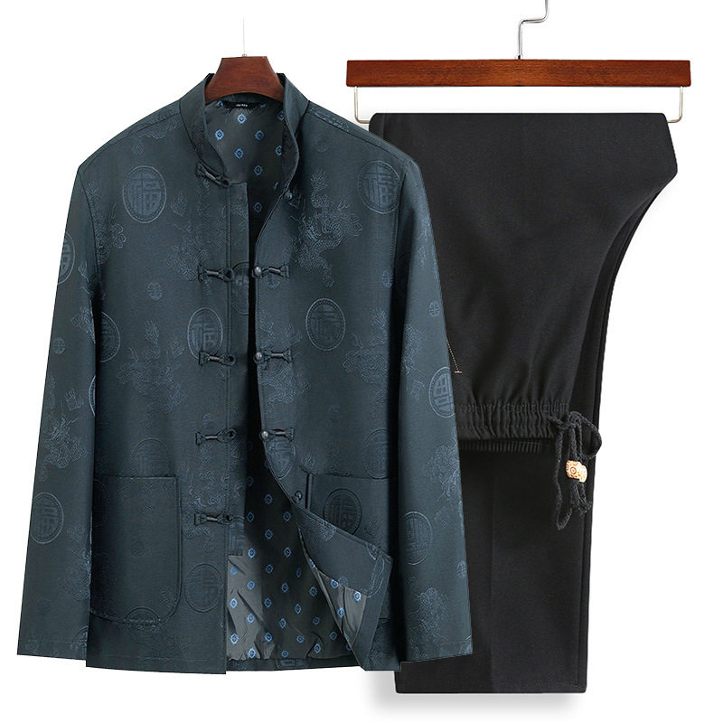 恒源祥男士唐装中老年男士春秋季唐装爷爷夹克套装汉服爸爸外套上,男装,唐装,淘宝优惠券,粉丝福利购,淘宝优惠卷