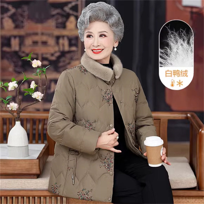 恒源祥中老年人羽绒服女奶奶冬装高端真水貂毛领外套妈妈款绣花老,男装,中老年上装,淘宝优惠券,粉丝福利购,淘宝优惠卷