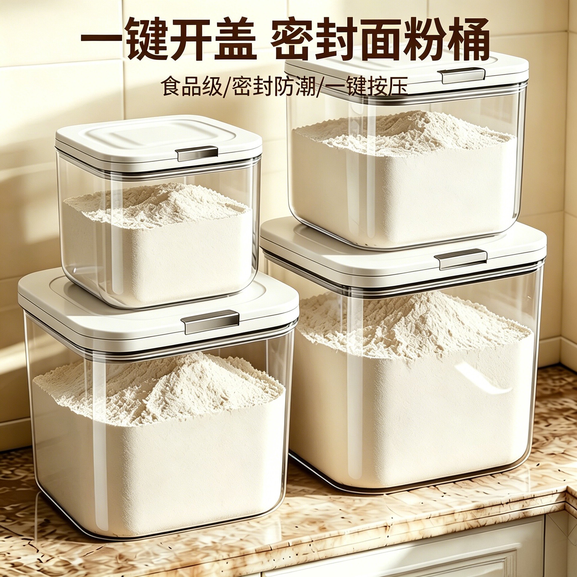 德国精工面粉收纳罐密封防潮防虫食品级储粮桶家用大容量米面专用