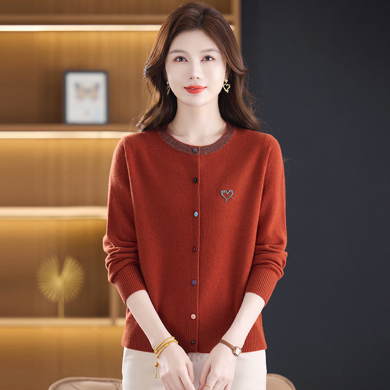 恒源祥100纯羊毛衫女士毛衣针织开衫外套新款春秋季外穿搭妈妈洋,女装/女士精品,毛针织衫,淘宝优惠券,粉丝福利购,淘宝优惠卷