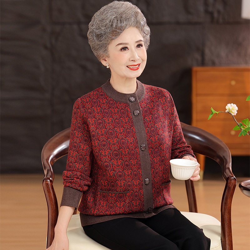 恒源祥老年人秋冬外套女奶奶冬装60岁中年妈妈加厚太太保暖毛衣老,男装,中老年上装,淘宝优惠券,粉丝福利购,淘宝优惠卷