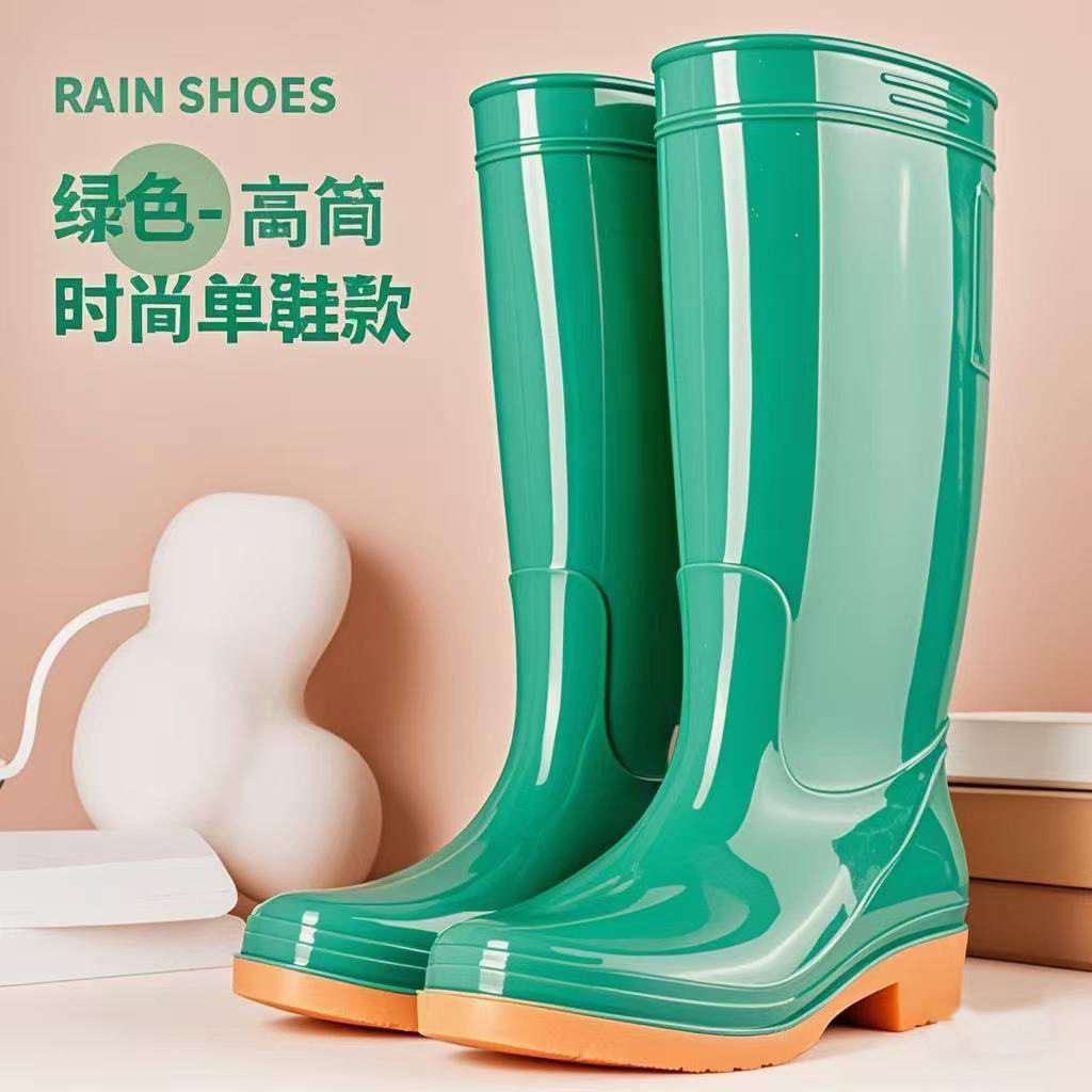德国精工外贸女士成人雨鞋高筒中筒防水防滑胶鞋加棉厨房工作雨靴