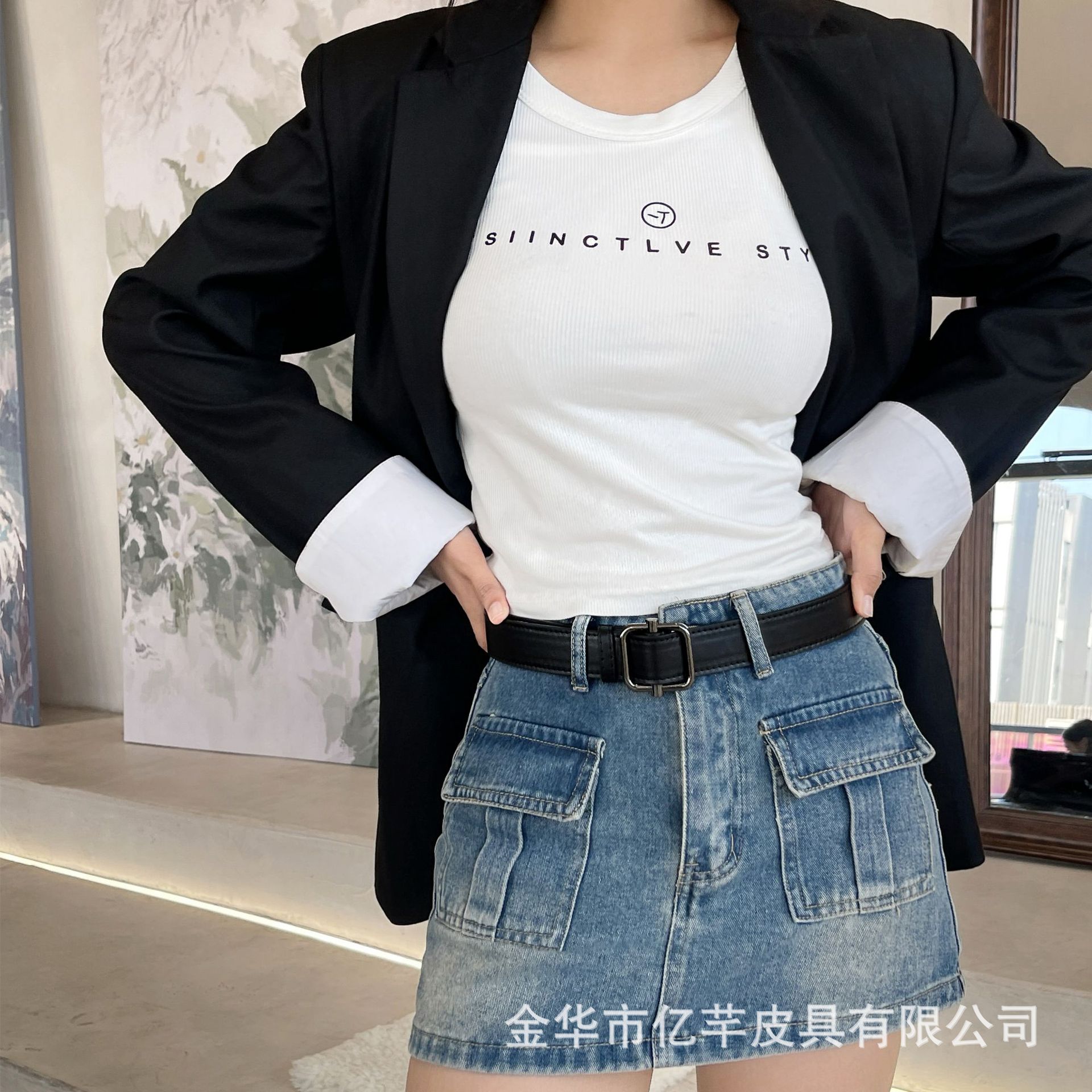 德国精工免打孔腰带高级感学生韩版懒人牛仔裤带新款时尚风简约女