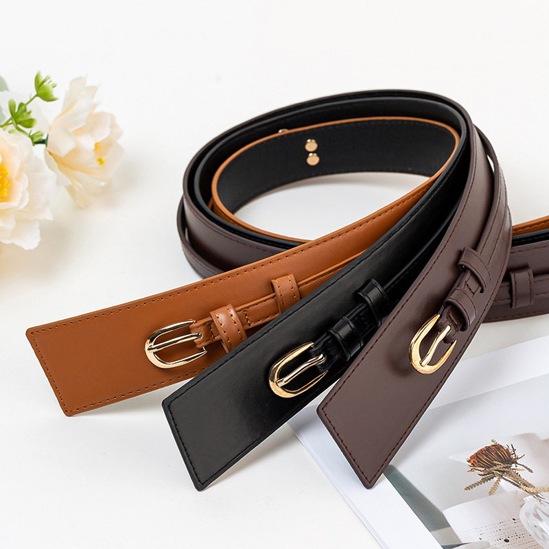 德国精工腰带女士新款两用高级感装饰连衣裙配西装外套时尚宽腰封