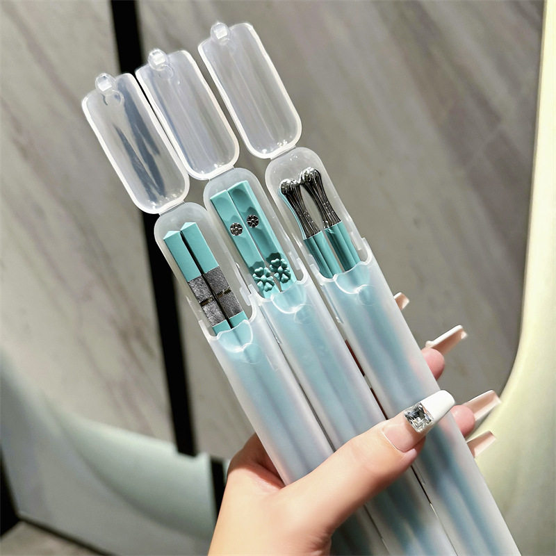 德国精工瓷蓝单人便携式筷子套装情侣一人一双专用旅行上班新款高