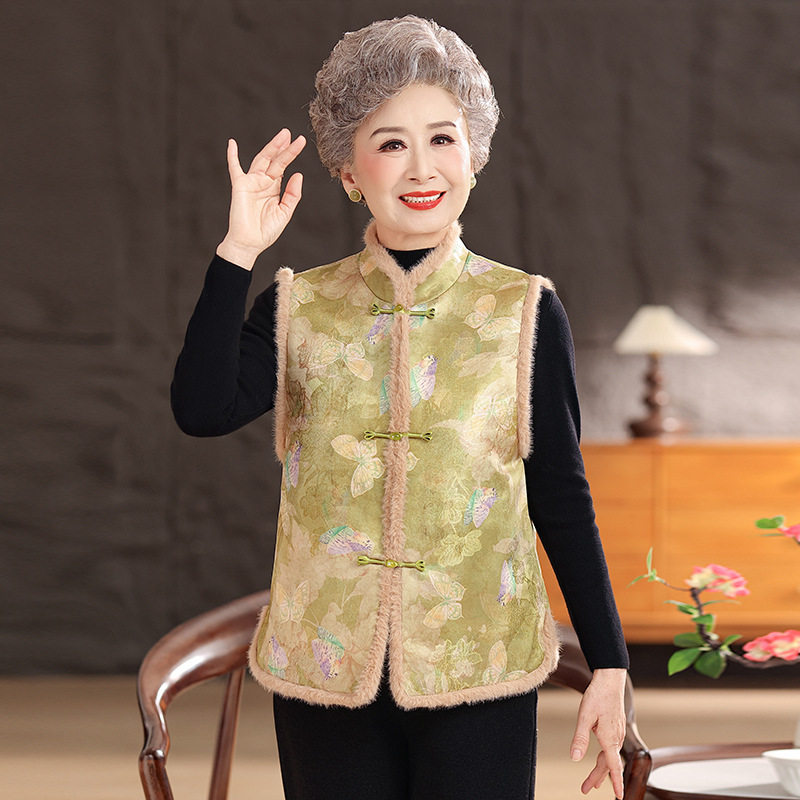 恒源祥新中式国风妈妈夹棉马甲女中老年人奶奶秋冬唐装无袖保暖外,女装/女士精品,马夹,淘宝优惠券,粉丝福利购,淘宝优惠卷