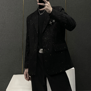 满天星设计感西装 炸街闪闪烫金小西服上衣 外套男高级痞帅百搭韩版
