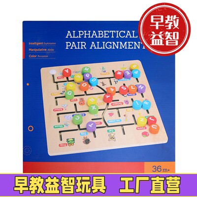 实木运笔迷宫走位游戏数字动物水果交通 3-4岁儿童早教益智力玩具