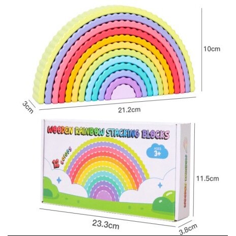ins彩虹大积木自由拼装幼儿园新款儿童益智玩具diy木质创意摆M912