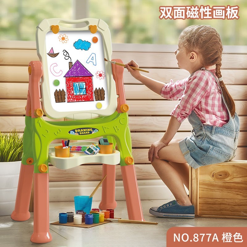 画画板儿童立式磁性双面翻转画架高脚随意涂鸦写字儿童画板CE13