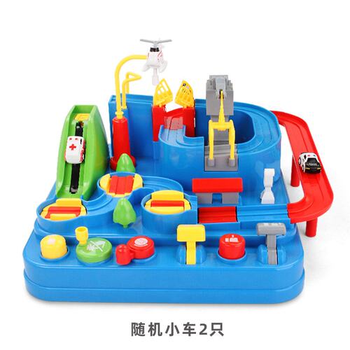 汽车闯关大冒险轨道车玩具套装 儿童DIY乐园亲子互动游戏E828
