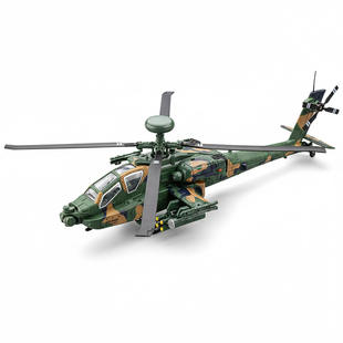 1:46阿帕奇武装直升机合金模型声光音效军事教具小学生科普礼物
