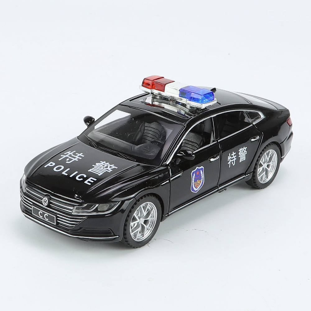 新款 车致353盒装CC越野警车1/32仿真儿童声光合金车模型玩具
