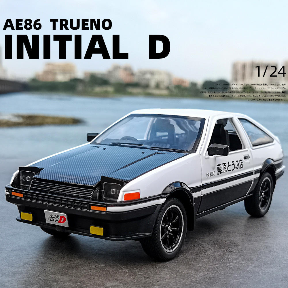 新款 新豪迪1:24仿真丰田AE86头文字D合金车模声光避震礼品摆件