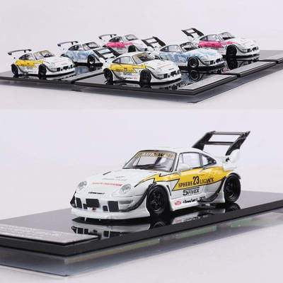 新款 SW 1:64保时捷RWB993夜光版高尾低尾仿真合金汽车模型收藏