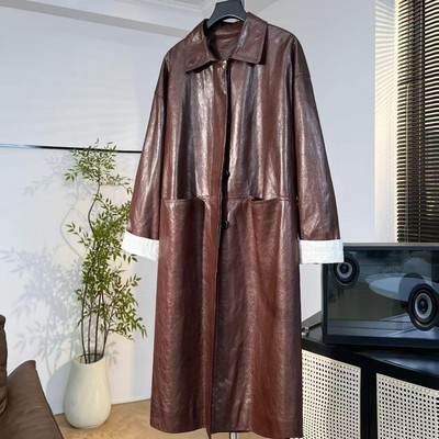 【潇潇~超轻超软~秋冬皮大衣】长97 秋冬新款皮衣1836