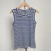 圆领条纹背心兰精天丝舒适好面料WS239 新款 潇潇衣长54 夏季