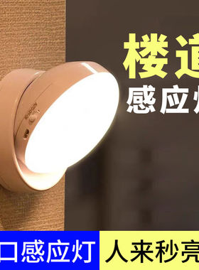 充电款感应灯免接线夜间自动声控走廊不插电人来即亮人走即灭楼道