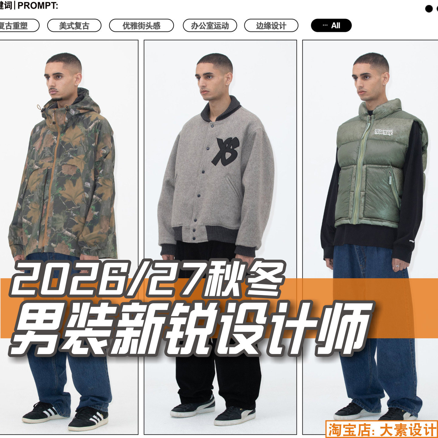 C379男装2026-27秋冬新锐设计师系列 服装设计灵感参考图片素材图片