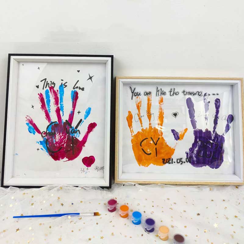 情侣交换礼物Diy情侣手印画相框